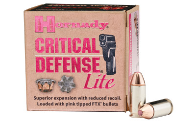 HORNADY CRITICAL DEFENSE LITE 9MM LUGER 100GR FTX 25RD 10B/C - for sale
