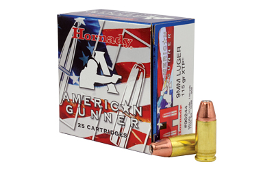 HORNADY AMERICAN GUNNER 9MM LUGER 115GR XTP 25RD 10BX/CS - for sale