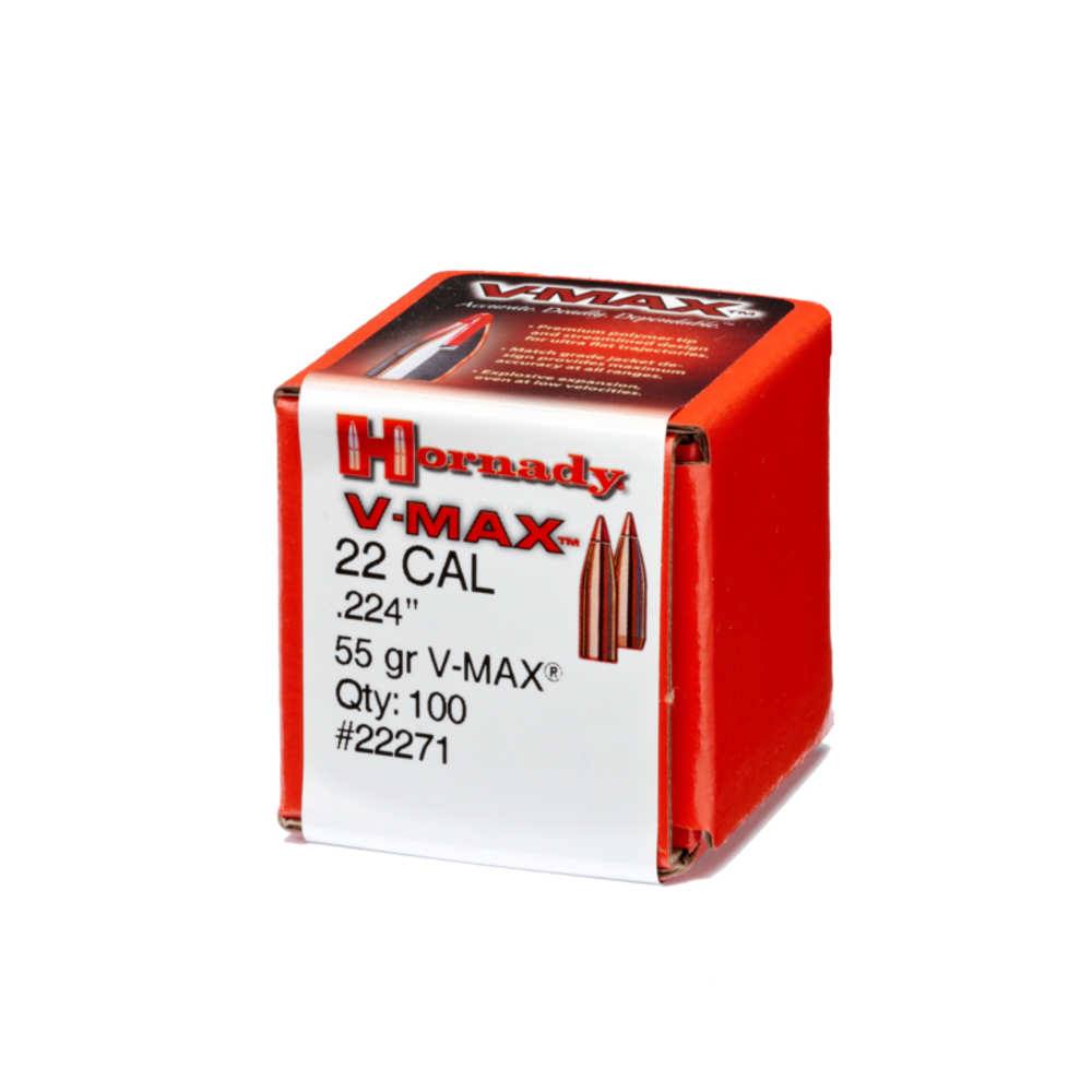 Hornady - V-Max - 22 Caliber - BULLET 22 CAL 224 55GR V-MAX 100/BX for sale