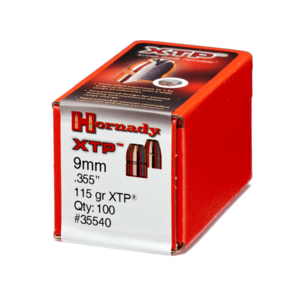 Hornady - XTP - 9mm Luger - BULLET 9MM 355 115 GR HP/XTP 100/BX for sale