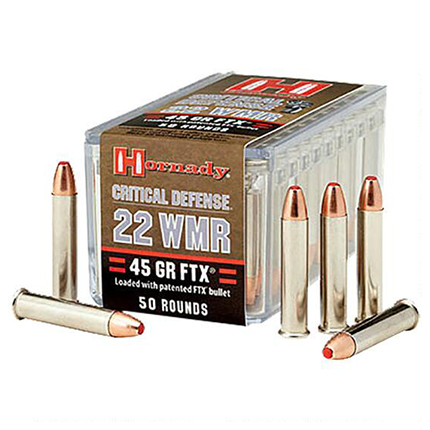 HORNADY CRITICAL DEFENSE 22WMR 45GR FTX 50RD 40BX/CS - for sale