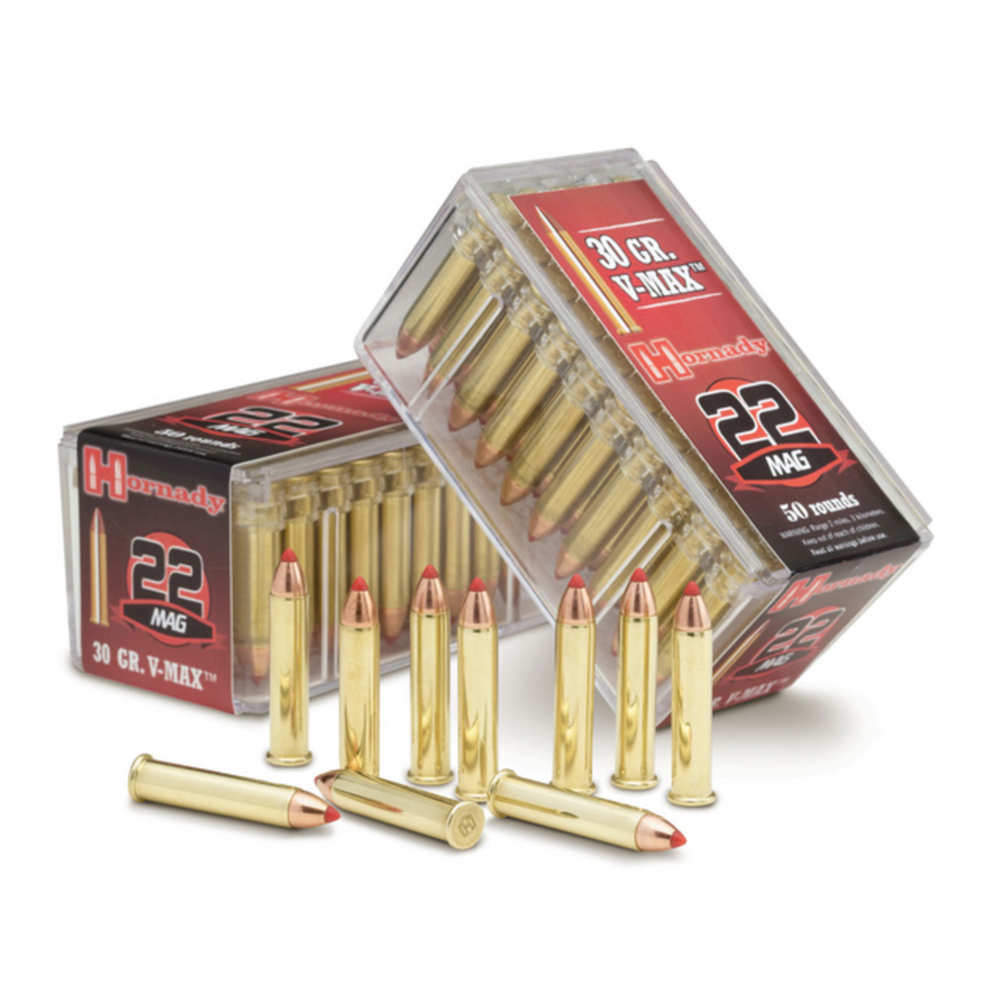 HORNADY 22WMR 30GR V-MAX 50RD 40BX/CS - for sale