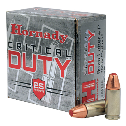 HORNADY CRITICAL DUTY 9MM LUGER +P 135GR 25RD 10BX/CS - for sale