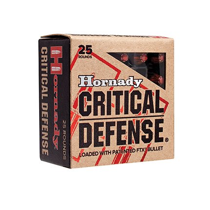 HORNADY CRITICAL DEFENSE LITE 9MM LUGER 100GR FTX 25RD 10B/C - for sale