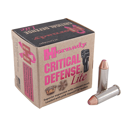 HORNADY CRITICAL DEFENSE LITE .38SP 90GR FTX 25RD 10BX/CS - for sale