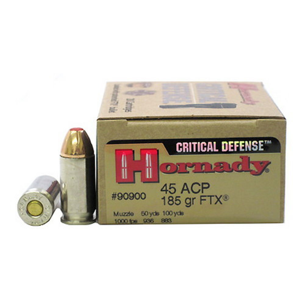 HORNADY CRITICAL DEFENSE 45 ACP 185GR FTX 20RD 10BX/CS - for sale