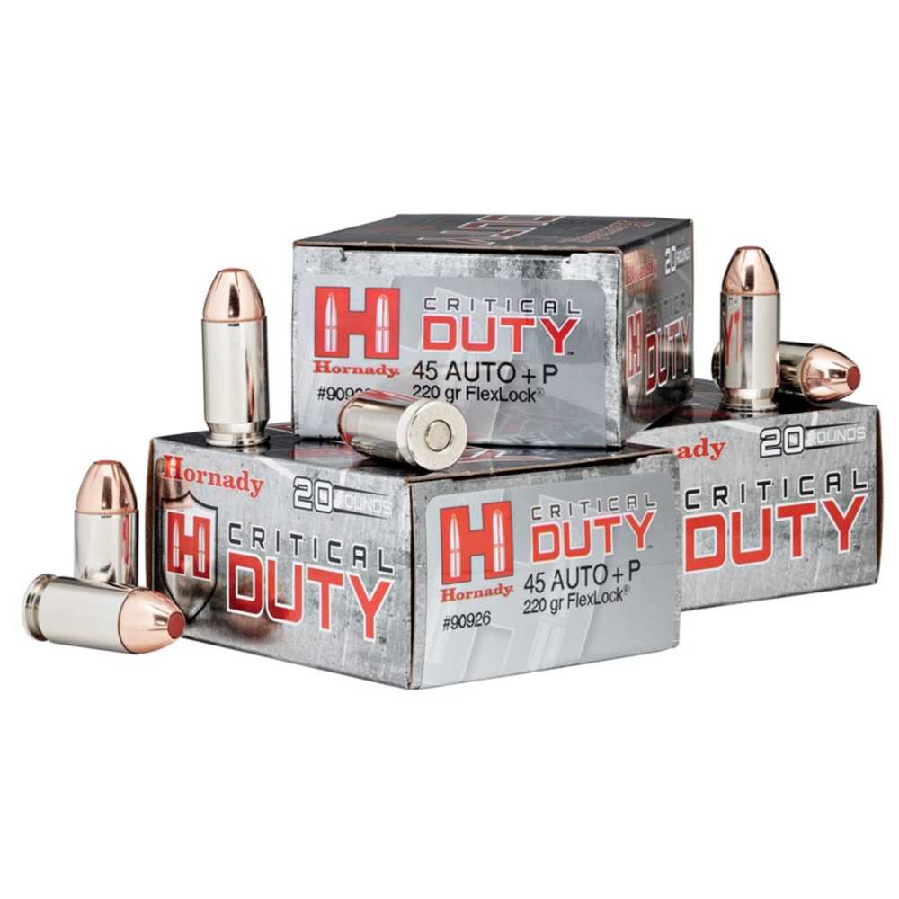 HORNADY CRITICAL DUTY 45ACP+P 220GR FLEXLOCK 20RD 10BX/CS - for sale