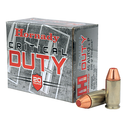 HORNADY CRITICAL DUTY 45ACP+P 220GR FLEXLOCK 20RD 10BX/CS - for sale