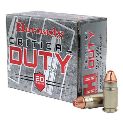 HORNADY CRITICAL DUTY 357 SIG 135GR FLEXLOCK 20RD 10BX/CS - for sale