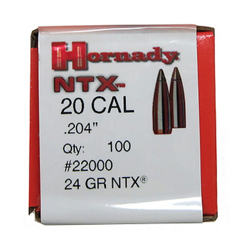 Hornady - 22000 - 20 CAL - BULLET 20 CAL 204 30GR NTX 100/BX for sale