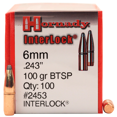 Hornady - InterLock - .22 BB - BULLET 6MM 243 100 GR BTSP 100/BX for sale