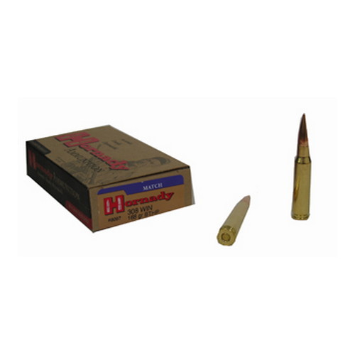 HORNADY MATCH 308 WIN 168GR BTHP MATCH 20RD 10BX/CS - for sale