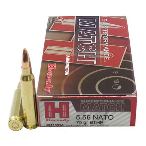 HORNADY MATCH 5.56MM NATO 75GR BTHP SPF 20RD 10BX/CS - for sale