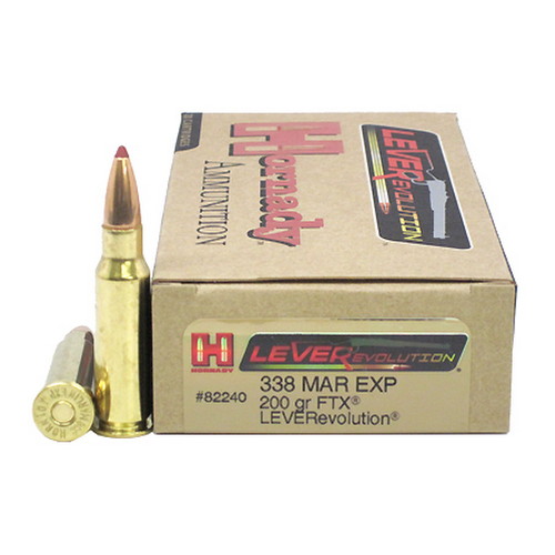 HORNADY LEVEREVOLUTION 200GR 338 MARLIN FTX 20RD 10BX/CS - for sale