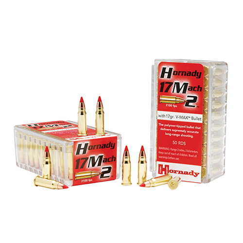 HORNADY 17 MACH2 17GR V-MAX 50RD 100BX/CS - for sale