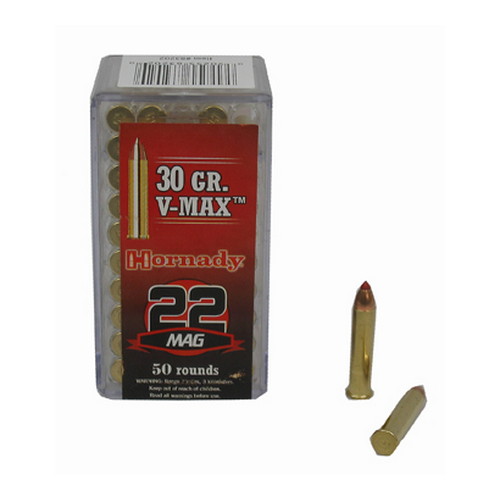 HORNADY 22WMR 30GR V-MAX 50RD 40BX/CS - for sale