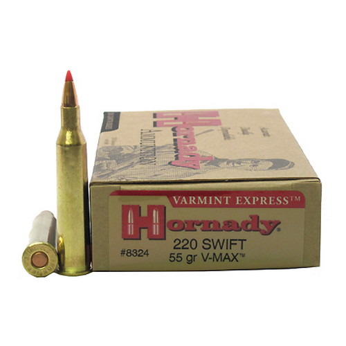 HORNADY VARMINT 220 SWIFT 55GR V-MAX 20RD 10BX/CS - for sale