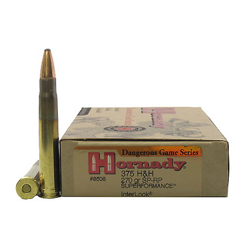 HORNADY 375 H&H 270GR JSP HM 20RD 6BX/CS - for sale