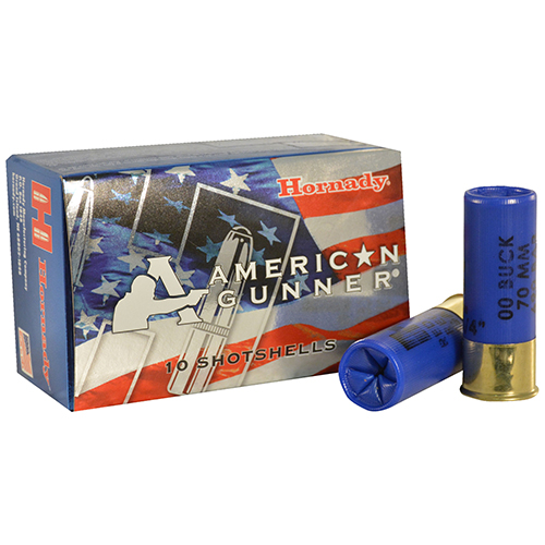 HORNADY 12GA 2.75" AM GUNNER RED RECOIL 00BK 10RD 10BX/CS - for sale