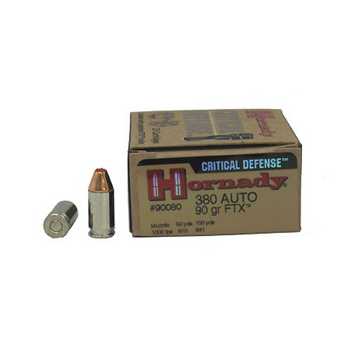 HORNADY CRITICAL DEFENSE 380 ACP 90GR FTX 25RD 10BX/CS - for sale