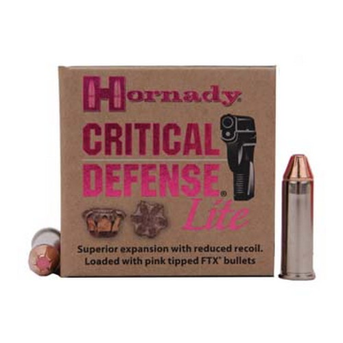 HORNADY CRITICAL DEFENSE LITE .38SP 90GR FTX 25RD 10BX/CS - for sale