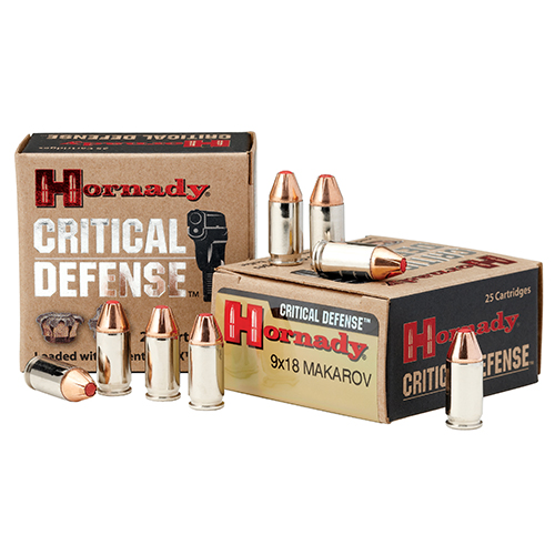 HORNADY CRITICAL DEFENSE 9MM MAKAROV 95GR FTX 25RD 10BX/CS - for sale
