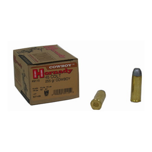 HORNADY COWBOY 45 LC 255GR LEAD-FP 20RD 10BX/CS - for sale