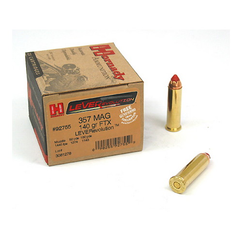 HORNADY LEVEREVOLUTION 357 MAG 140GR FTX 25RD 10BX/CS - for sale