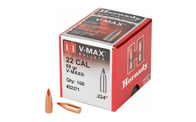 Hornady - V-Max - 22 Caliber - BULLET 22 CAL 224 55GR V-MAX 100/BX for sale