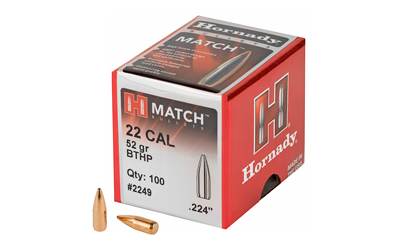 Hornady - Match - 22 Caliber - BULLET 22 CAL 224 52GR BTHP MTCH 100/BX for sale
