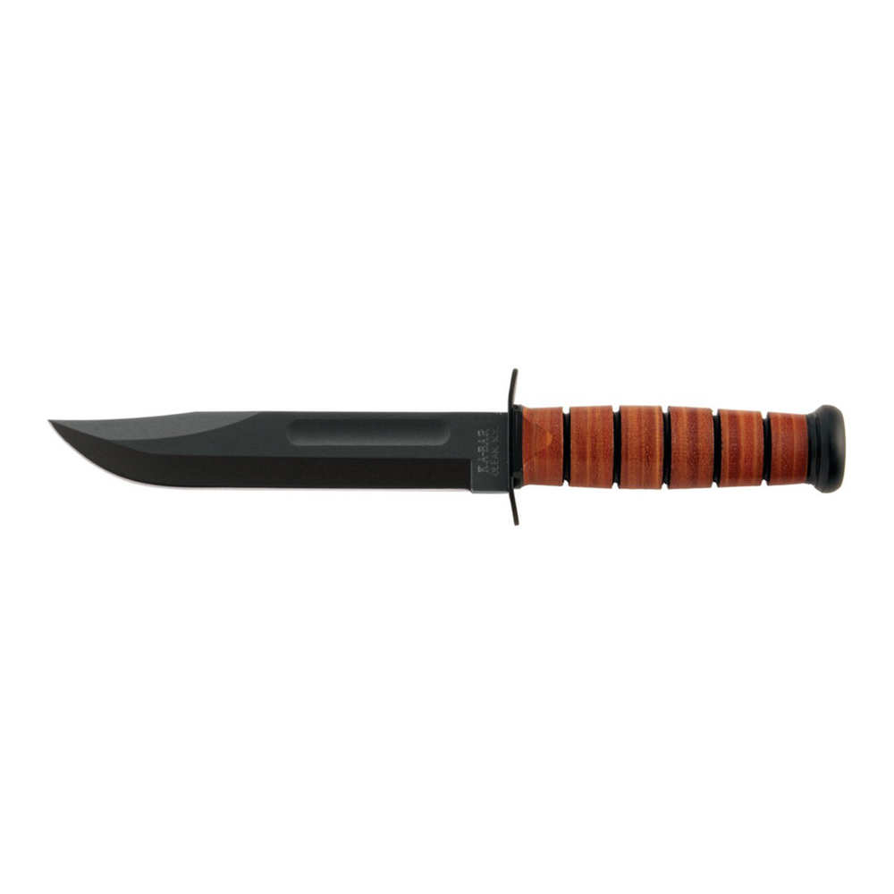ka-bar knives - USMC - FIGHT USMC CLIP STRT 7IN W/LTHR BRN for sale