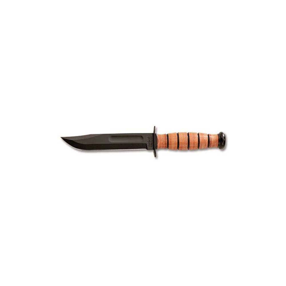 ka-bar knives - KA-BAR - FIGHT ARMY CLIP STRT 7 W/LTHR BRN for sale