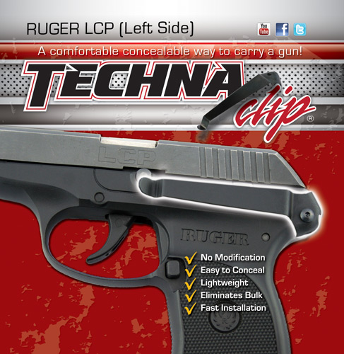 TECHNA CLIP RUGER LCP LH BLK - for sale