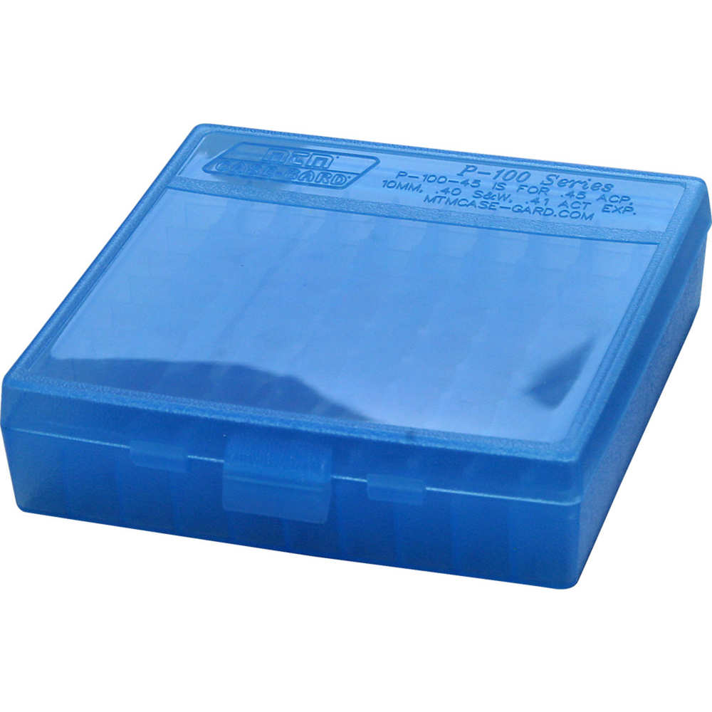 mtm case-gard - Ammo Box - P100 LGE HNDGN AMMO BOX 100RD - CLR BLUE for sale