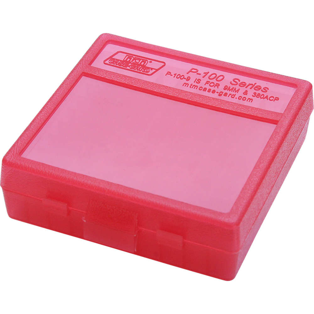 mtm case-gard - Ammo Box - P100 SML HNDGN AMMO BOX 100RD - CLR RED for sale