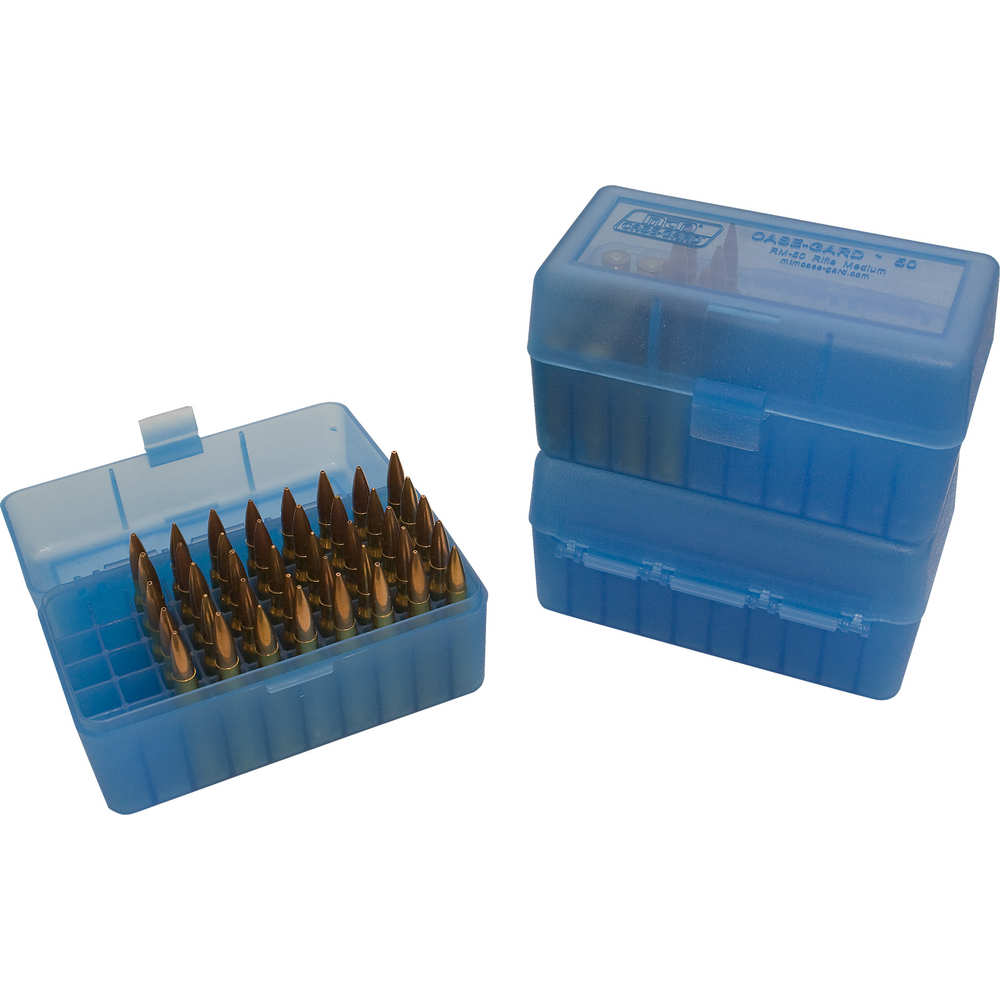 mtm case-gard - Case-Gard - 50 SER LGE RIFLE AMM BOX 50RD - CLR BLUE for sale