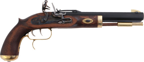 TRADITIONS TRAPPER PISTOL .50 CAL FLINTLOCK BLUED/HARDWOOD - for sale