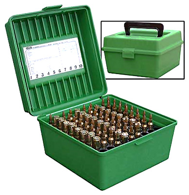 mtm case-gard - Deluxe Ammo Box - DLX RIFLE AMMO CASE 100RD - GREEN for sale
