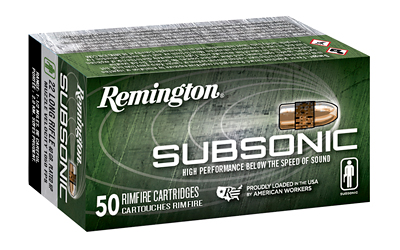 REMINGTON SUBSONIC 22LR 40GR COPPER PLTD LHP 50RD 100BX/CS - for sale