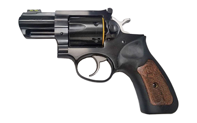 RUGER GP100 357MAG 3" ADJ. BLUE RUBBER W/WOOD INSERT - for sale