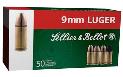 sellier & bellot ammunition - Handgun - 9mm Luger - HANDGUN 9MM LUG 115GR FMJ 50RD/BX for sale