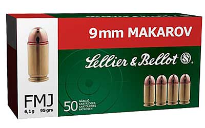 S&B 9X18MM MAKAROV 95GR FMJ RN 50RD 20BX/CS - for sale