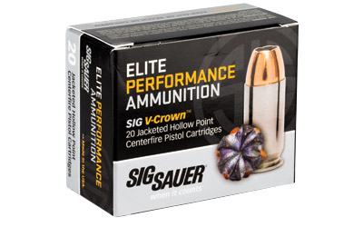 SIG 40 SW 165GR ELITE V-CROWN JHP 20RD 10BX/CS - for sale