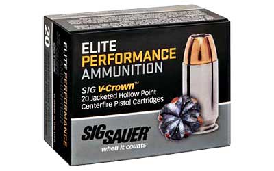 SIG 45 ACP 200GR ELITE V-CROWN JHP 20RD 10BX/CS - for sale