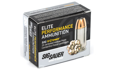 SIG 9MM LUGER 115GR ELITE V-CROWN JHP 20RD 10BX/CS - for sale