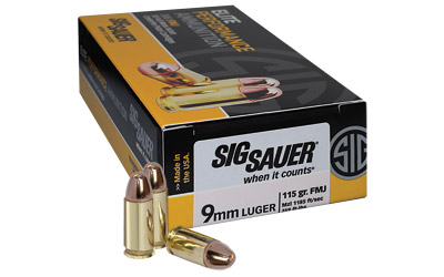 SIG 9MM LUGER 115GR FMJ 50RD 10BX/CASE - for sale