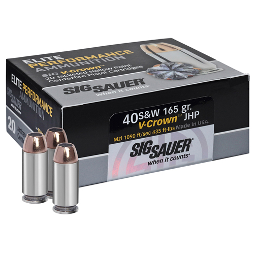 SIG 40 SW 180GR ELITE V-CROWN JHP 20RD 10BX/CS - for sale