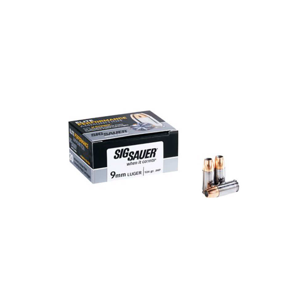 SIG 9MM LUGER 115GR ELITE V-CROWN JHP 20RD 10BX/CS - for sale