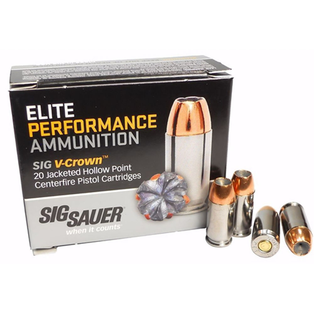 SIG 9MM LUGER 124GR ELITE JHP V-CROWN 20RD 10BX/CS - for sale