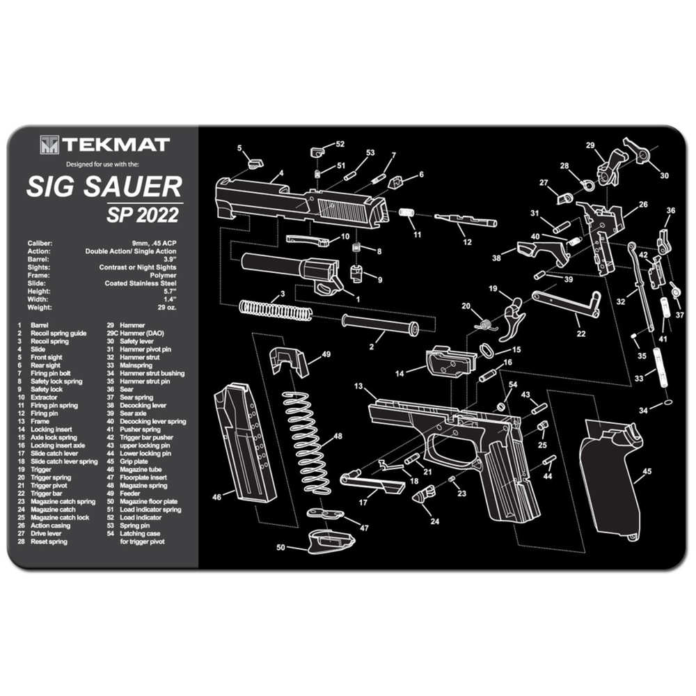 tekmat - Sig Sauer SP2022 - TEKMAT SIG SAUER SP2022 - 11X17IN for sale